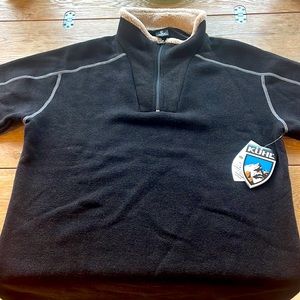 Never worn. XL KUHL Europa Alfpaca Fleece Shearling collar. Black Heather.